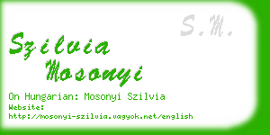 szilvia mosonyi business card